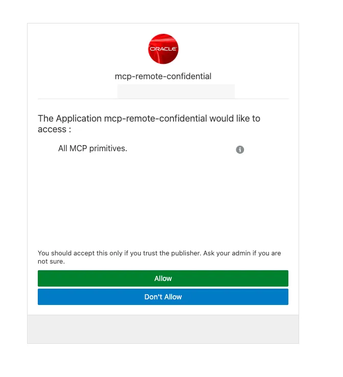 Allow the MCP OAuth consent request